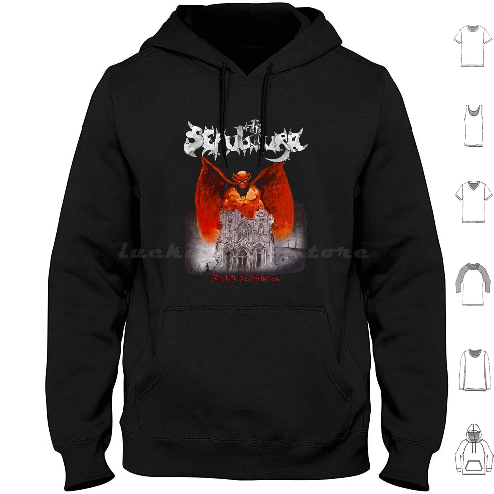 Bestial Strapion-Classic Old School Brazilian Death Thrash Metal Hoodie Cotton Manica Lunga Music Metal Album Nation
