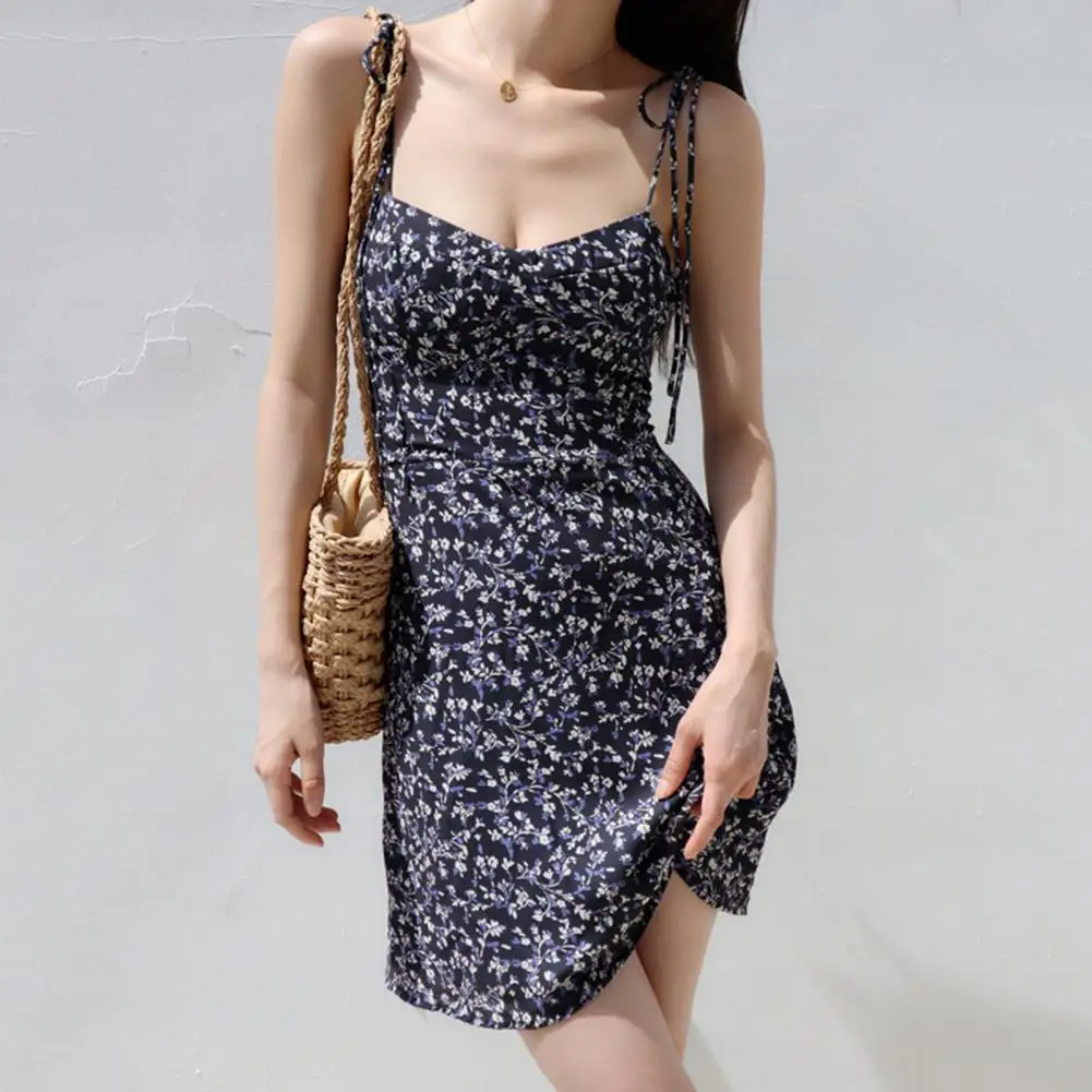 Backless Beautiful Dating Summer Holiday Women Summer Dress Soft Women Summer Dress Spaghetti Strap Abbigliamento Femminile