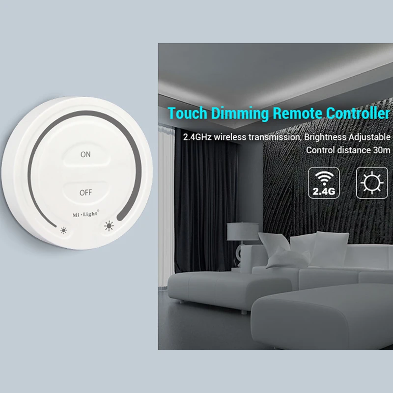 Nuovo Arrivo Touch Dimming Remote Controller Fut087 3V 2.4Ghz Wireless Promise Dimmer Switch Indoor Living Room Night Light