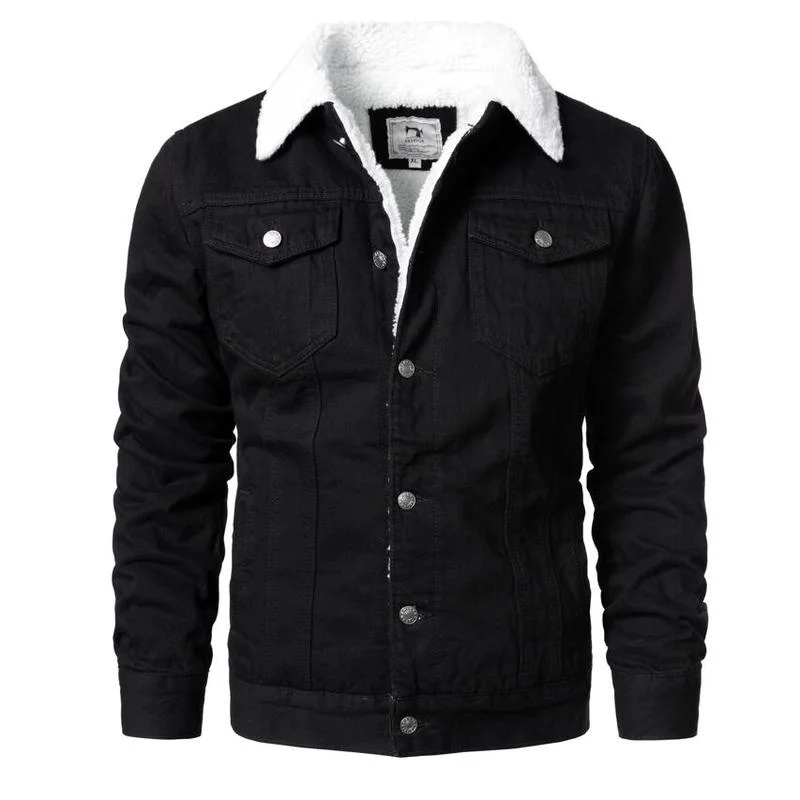Men Light Blue Denim Jackets Slim Casual Denim Coats New Male High Quality Cotton Thicker Winter Jean Jackets Warm Coats Xs-6Xl