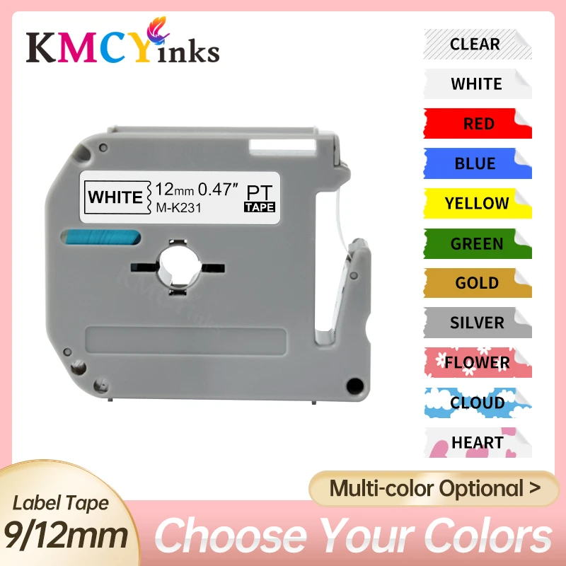 Kmcyink M-K231 Mk231 M-K 231 Compatibile Per Brother P-Touch Label Tape M-K131 Mk-221 Per Brother Label Printer Pattern Ribbon