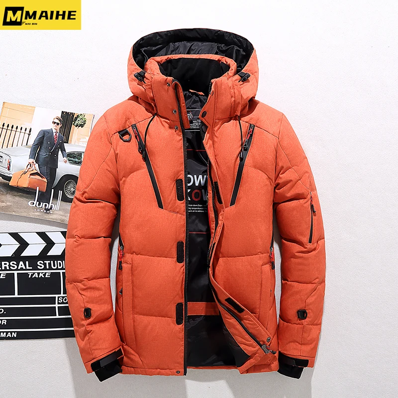 Cappotto Di Alta Qualità Moda Piumino Uomo Inverno Caldo Uomo Giacca Cappotto Bianco Piumino D'Anatra Parka Spesso Piumino Stand Cappello Spesso