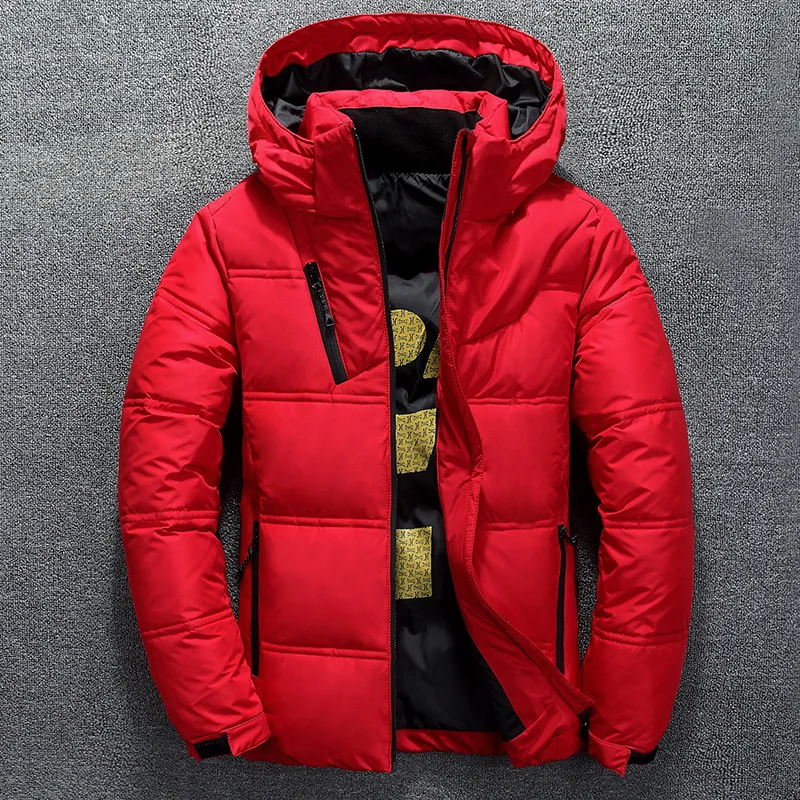 Giacca Invernale Da Uomo Calda Cappotto Casual Autunnale Colletto Piumino Spesso Cappello Bianco Anatra Parka Maschile Piumino Invernale Da Uomo Con C