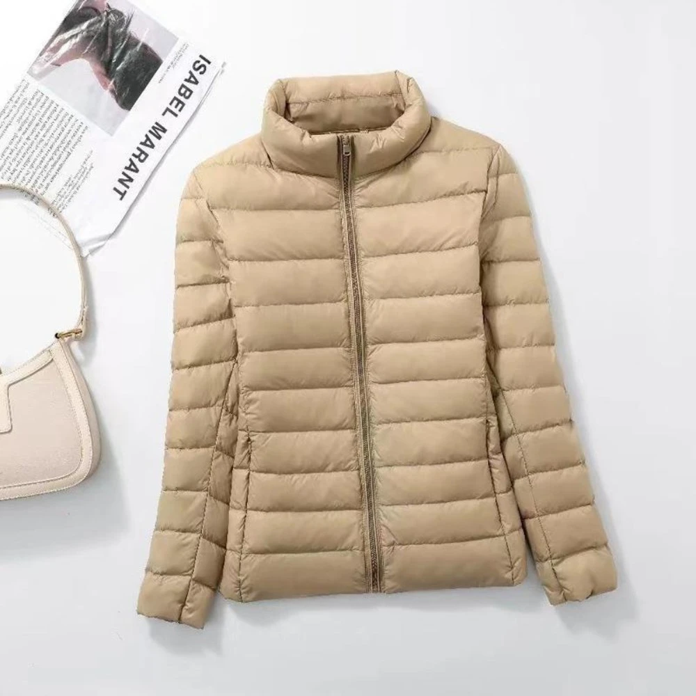 Autunno Inverno Donna Piumino Ultraleggero 2023 Piumino Caldo Portatile 90% Piumino D'Anatra Bianco Piumino Con Colletto Alla Coreana