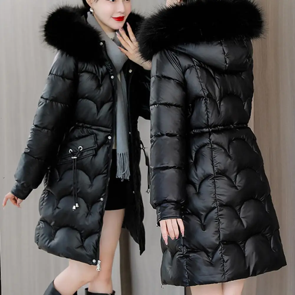 2023 Nuova Giacca Invernale Parka Donna Cappotto Imbottito In Cotone Parka Outwear Collo Di Pelliccia Cappotto Con Cappuccio Giacca Femminile Spessa C