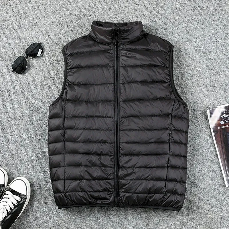 Cappotto Ultraleggero Senza Maniche Piumino Gilet Ultra Sottile Caldo Leggero Piumino Gilet Inverno Uomo Piumino D'Anatra Cappotti