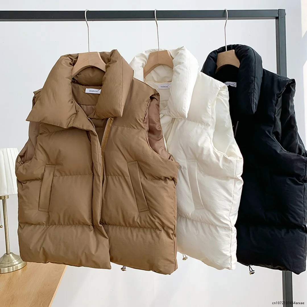 Gilet Imbottito Da Donna Gilet Invernale Senza Maniche Con Colletto Rialzato Piumino In Cotone Cappotto Trapuntato Imbottito Caldo Gilet Spesso Nuova 