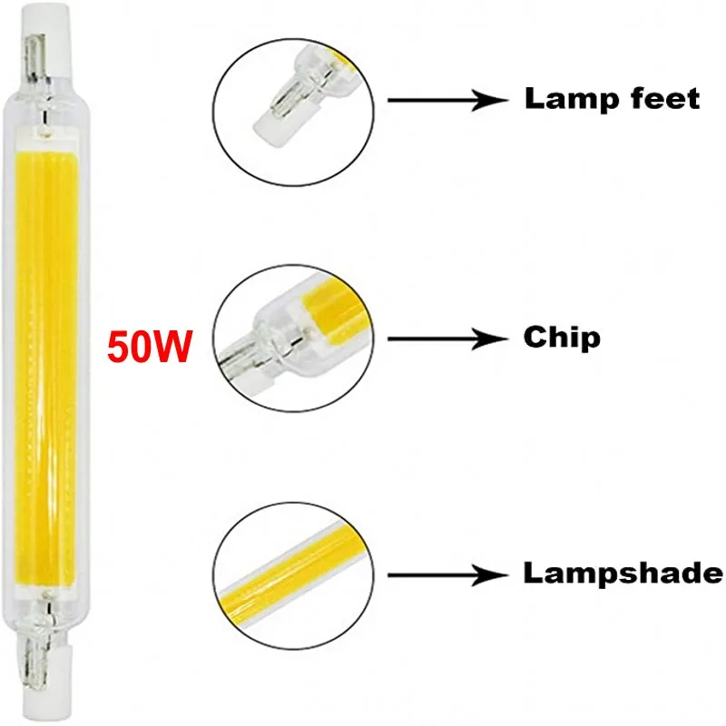 40W 30W 20W 15W R7S Led Tubo Di Vetro Cob Lampadina 78Mm 118Mm Lampada Di Mais J78 J118 Sostituire L'Illuminazione Alogena 60W 100W Ac 220V Lamadas R7