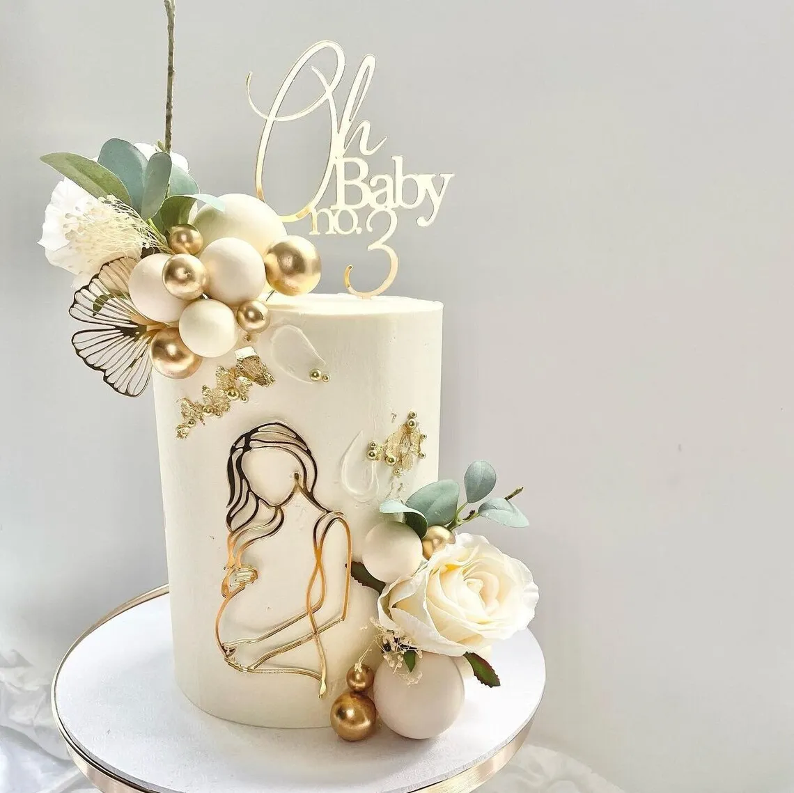 Personalizzato Age Oh Baby Cake Topper E Line Art Charm |
