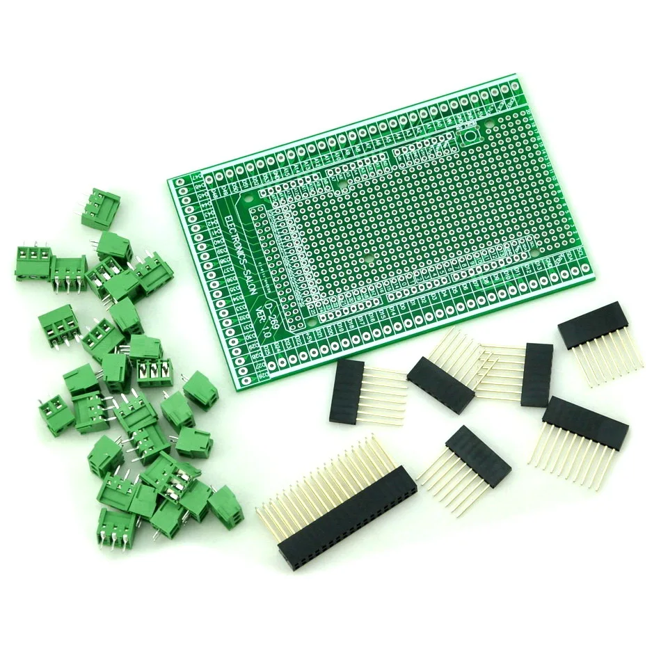 Elettronica-Kit Di Schede Schermate Per Prototipi Di Viti/Morsettiere Per Arduino Mega-2560 R3.