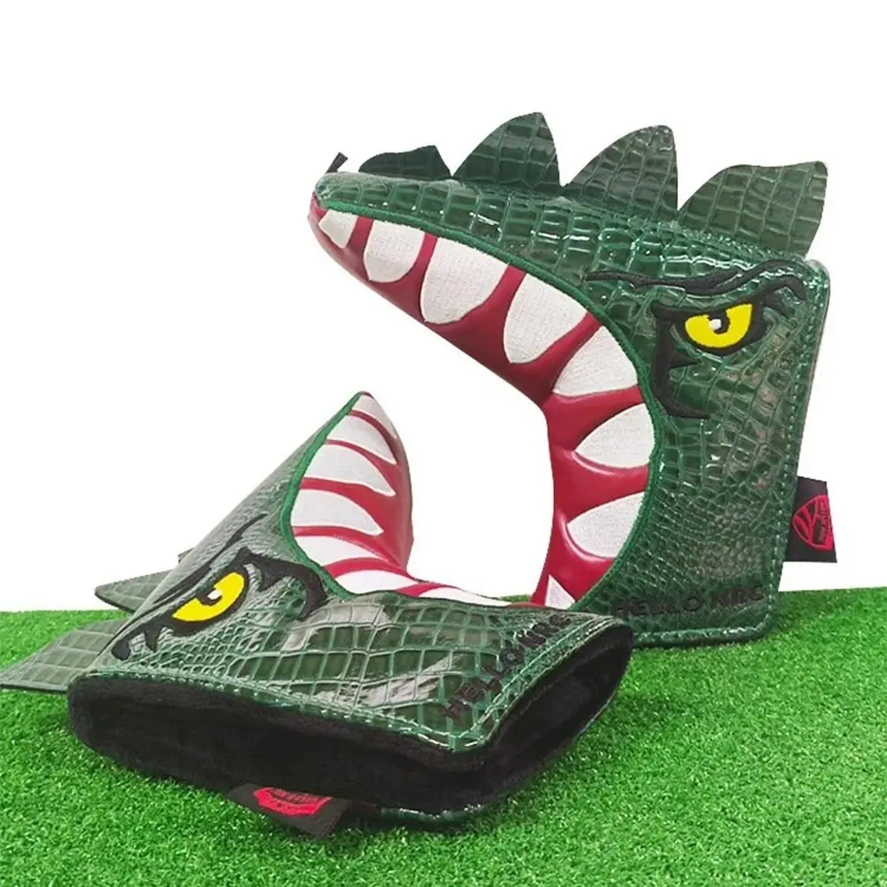 Cartoon Golf Putter Cover Pu Leather Tyrannosaurus Rex Golf Clubs Head Covers Green Waterproof Putter Protector Headcovers