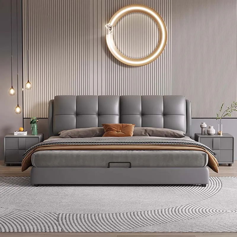 Salvaspazio Coppia Letto Moderno Estetico Lusso Multifunzionale Stoccaggio Letto Spazio Camas Y Muebles Dormitorio Mobili Per La Casa