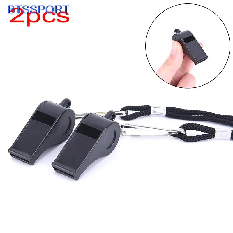 2 Pezzi Coach Whistle Sports Football Basketball Arbitro Training Fischietto Sopravvivenza All'Aperto Con Cordino Cheerleading Tool