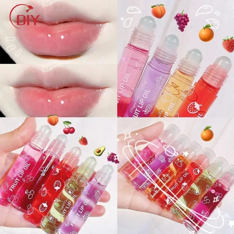 Frutta Fresca Roll-On Balsamo Per Le Labbra Primer Per Il Trucco Idratante Trasparente Olio Per Labbra Trasparente Cosmetici Per Lucidalabbra Idratant
