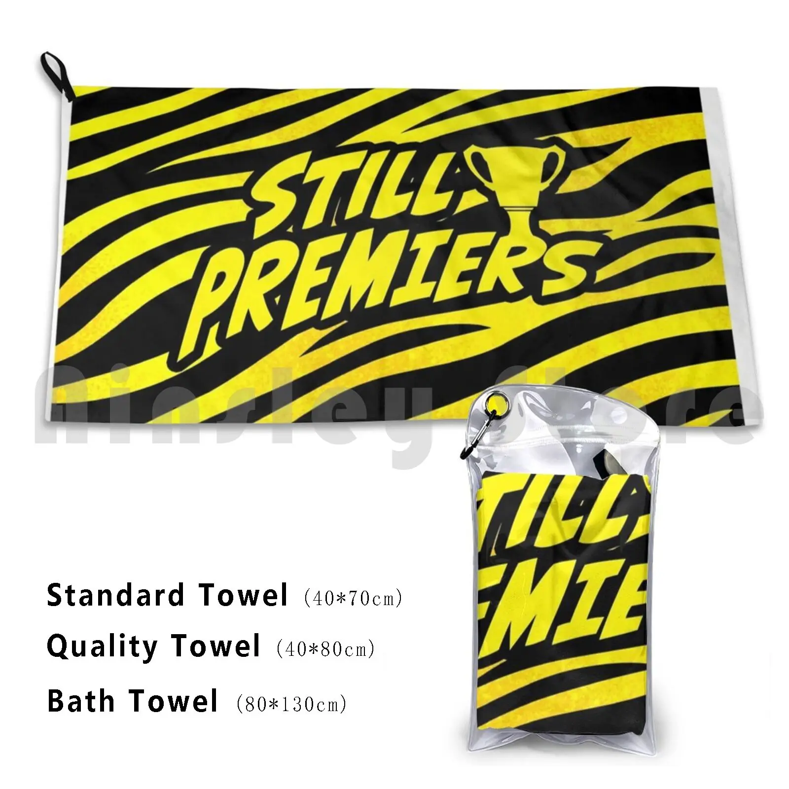 Still Premiers Bath Towel Beach Cushion Go Tiges Tigers Richmond Premiers Premiership Mcg Aussie Rules