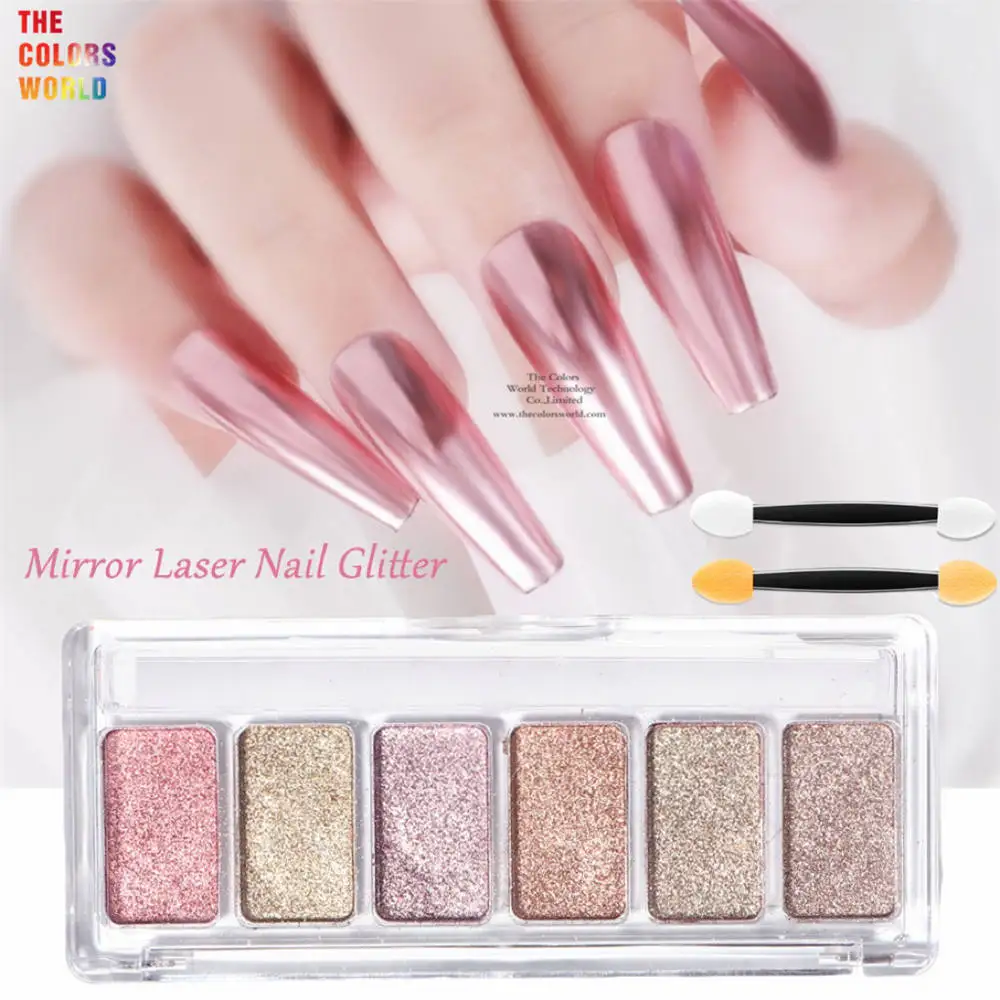 Aurora Solid Mirror Effect Metal Nails Powder Chrome Eye Shadow Pigment Gel Uv Polish Pigment Nails Art Decorations Accessori