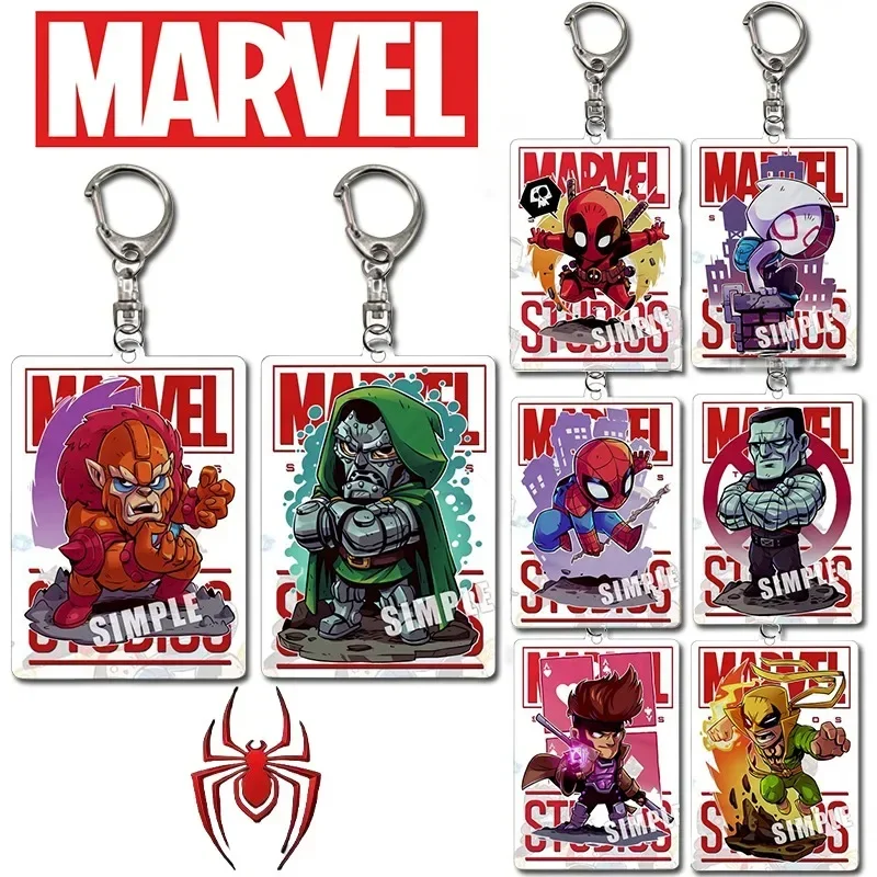 Nuovo Portachiavi Marvel The Avengers Portachiavi Acrilico Iron Man Ciondolo Spider-Man Venom Superman Hulk Periferiche Car Key Bag Charm
