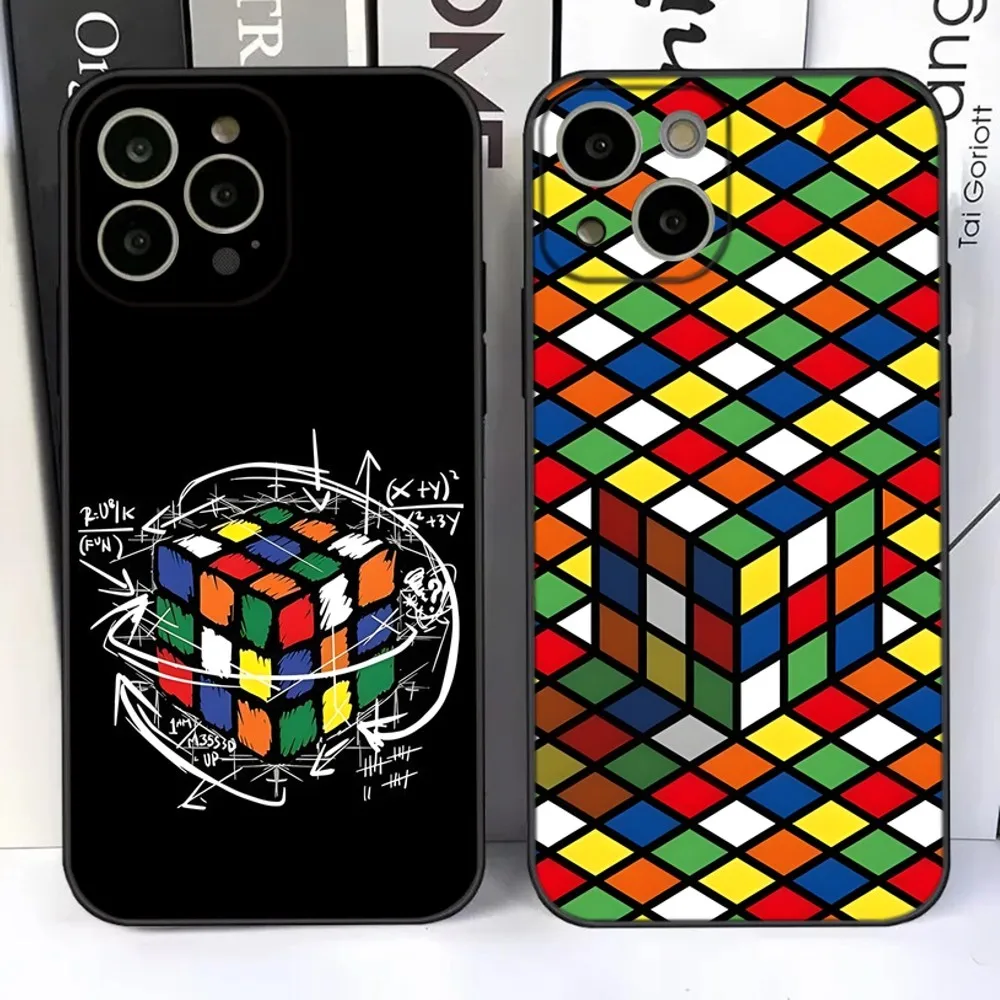 Custodia Per Telefono R-Rubiks Cube Per Iphone 15,14,13,12,11 Plus,Pro,Max,Xr,Xs,X,7,8 Plus,Se,Mini Silicone Soft