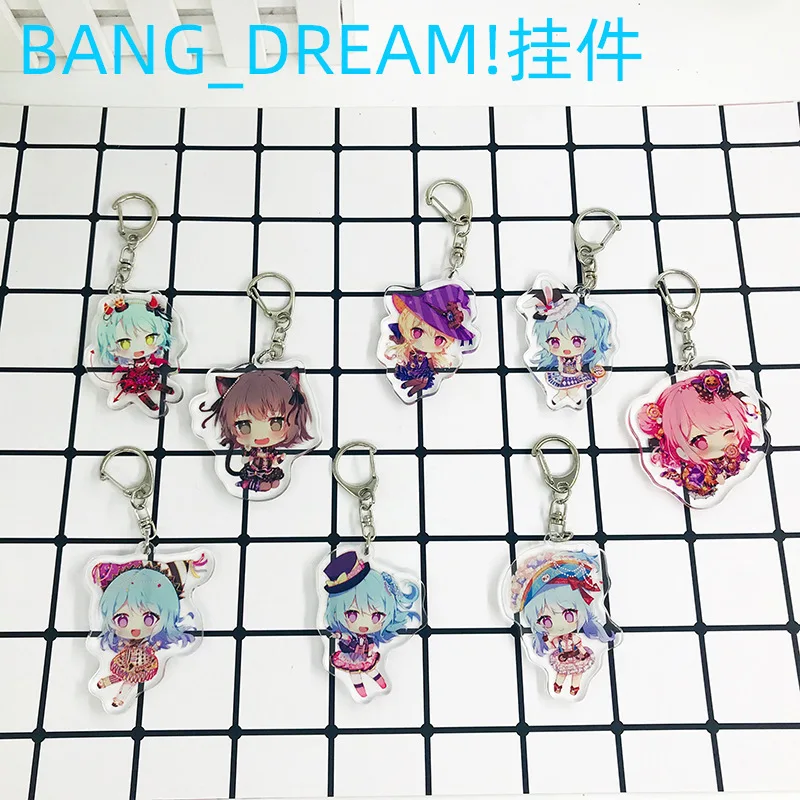 1Pc Bang Dream! Anime (Glow Roselia Hhw Misaki Kanon Kokoro Lisa Ako Sayo Hina Portachiavi Llavero