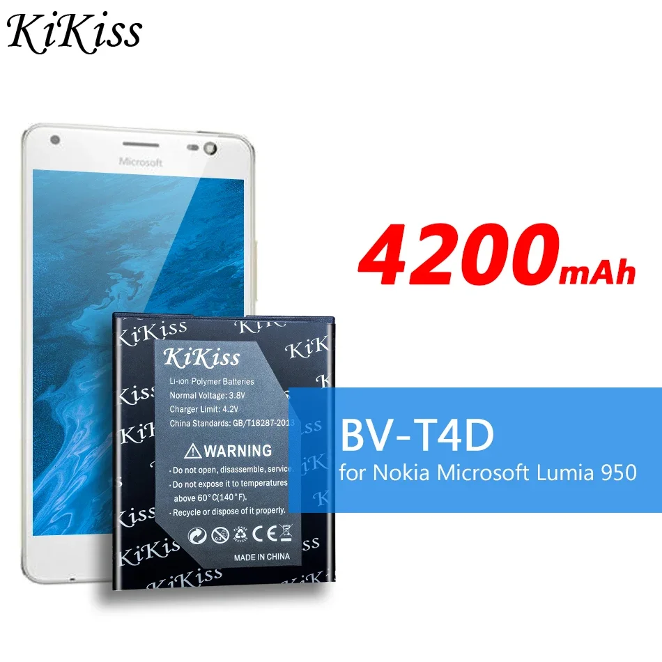 Batteria Kikiss Bv-T4D Per Microsoft Lumia 950 Xl Cityman Lumia 940 Xl Rm-1118 Rm-1116 Bv T4D Bvt4D Per Nokia Lumia 950 Bateria