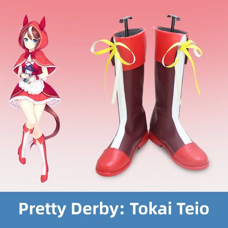 Pretty Derby Tokai Teio Cosplay Shoes Handmade Comic Halloween Costume Boots