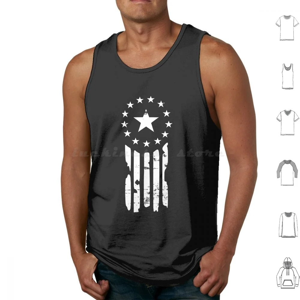 Old World American Flag Weared Logo Canotte Stampa Cotone Old World American Flag Alta Qualità Enclave Propaganda