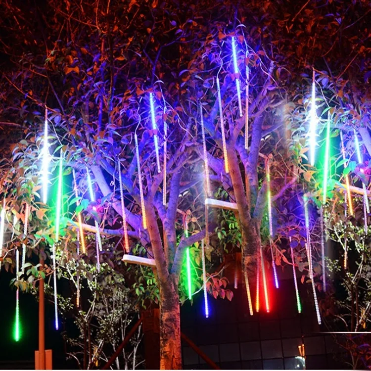 32/24/16/8 Tubi Led Meteor Shower Rain Street Ghirlande Per Esterni Impermeabili Fairy Garden Lights Wedding Holiday Lighting 2024