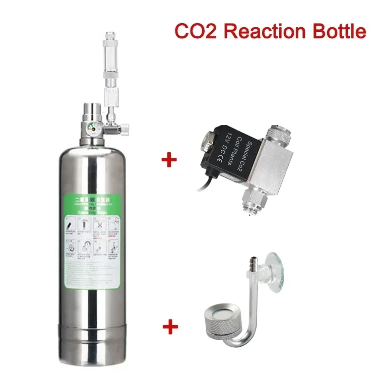 Kit Sistema Generatore Di Co2 Doppio Acquario 2L Sistema Generatore Di Bombole Di Co2 Con Elettrovalvola Diffusore Di Bolle Anidride Carbonica