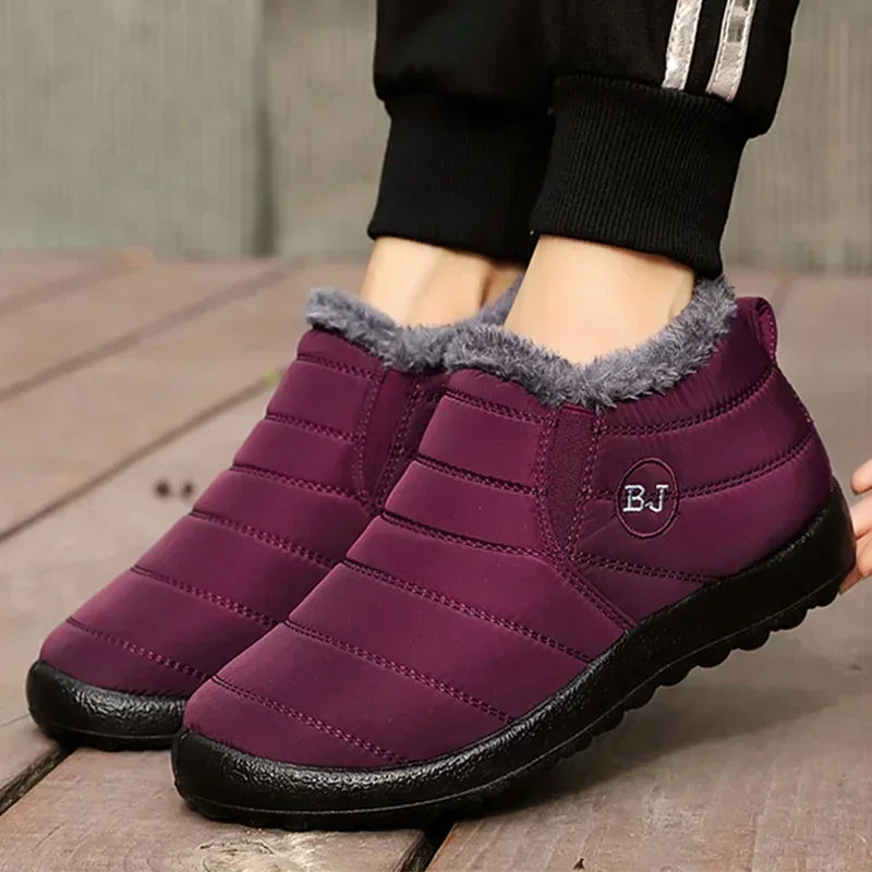 Scarpe Invernali Botines Keep Warm Stivaletti Snow Botas Mujer Slip On Stivali Invernali Neri Viola Plus Black Botas Mujer Prezzo Basso