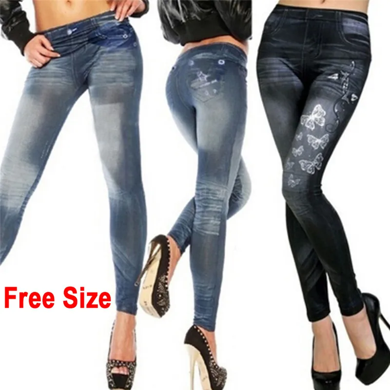 Moda Donna New Sexy Skinny Leggings Jeans Jeggings Pantaloni Elastici Denim