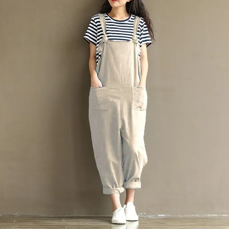 Tute Da Donna Estive Tute Abiti Da Lavoro Casual Pagliaccetti Con Cinturino Allentato Tute Corte Solide Femminili Pantaloni Lunghi S-5Xl/Taglia
