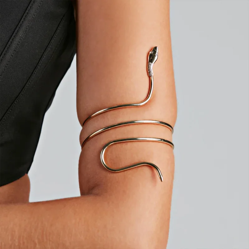 Braccialetto Serpente A Spirale Intrecciato Punk Per Donna Bracciale Rigido Con Braccio A Spirale Color Oro Retrò Bracciale Rigido Accessori Per Gioie