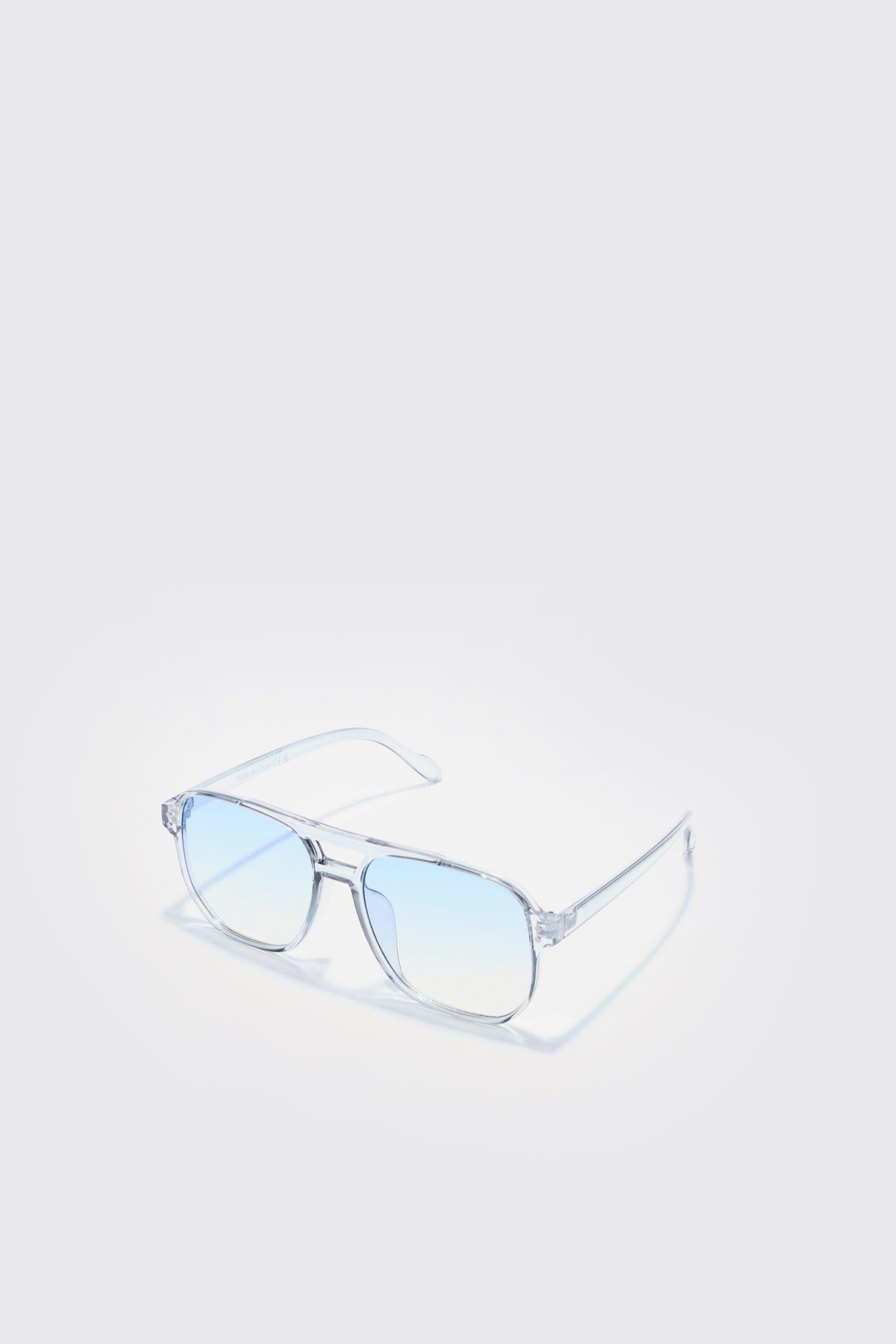 Plastic Retro Sunglasses, Azzurro
