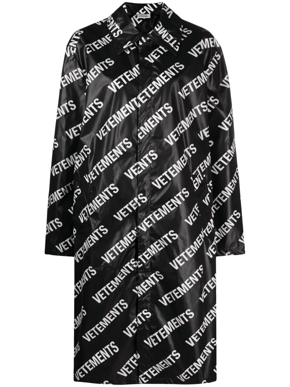 VETEMENTS Cappotto midi con stampa - Nero