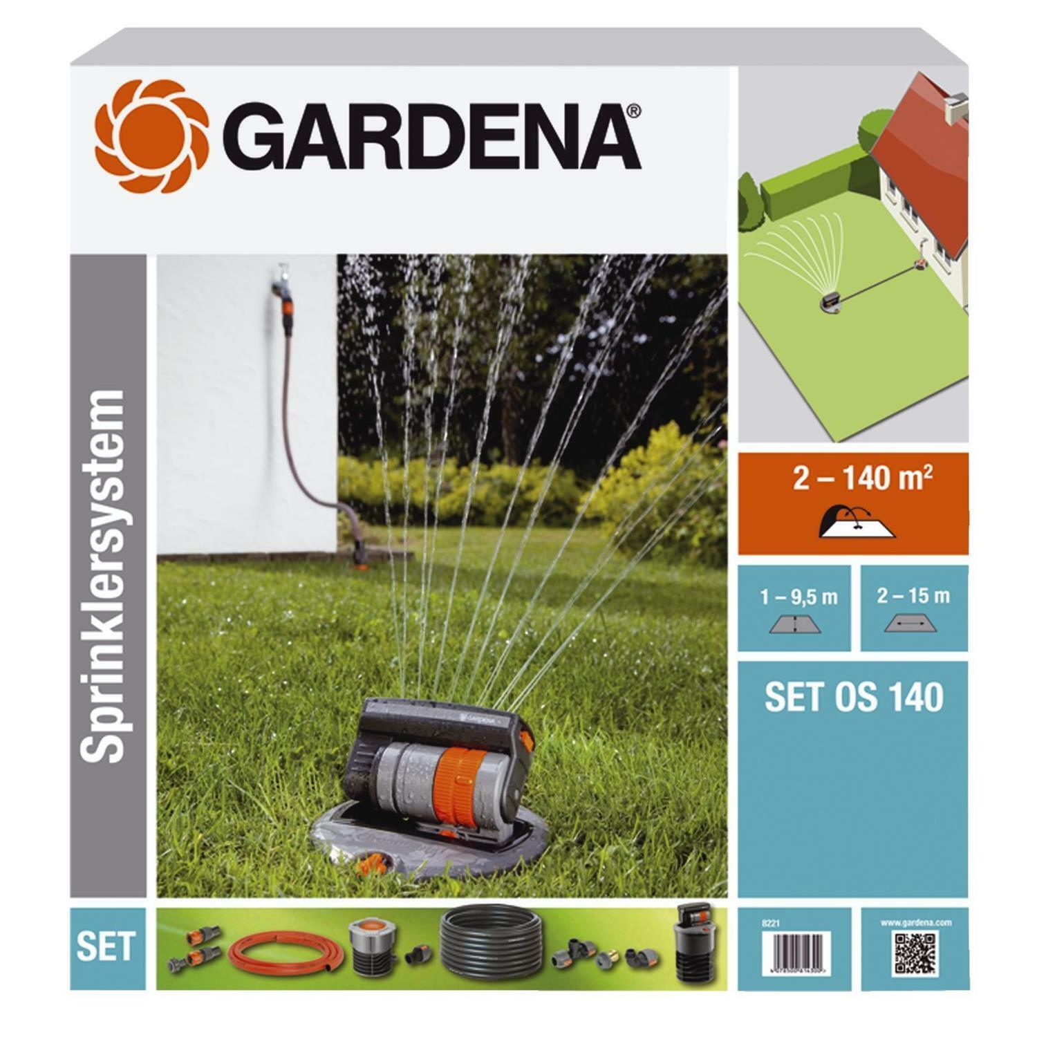 Gardena Komplett-Set Os 140 Versenk-Viereckregner Sprinklersystem 8221-20