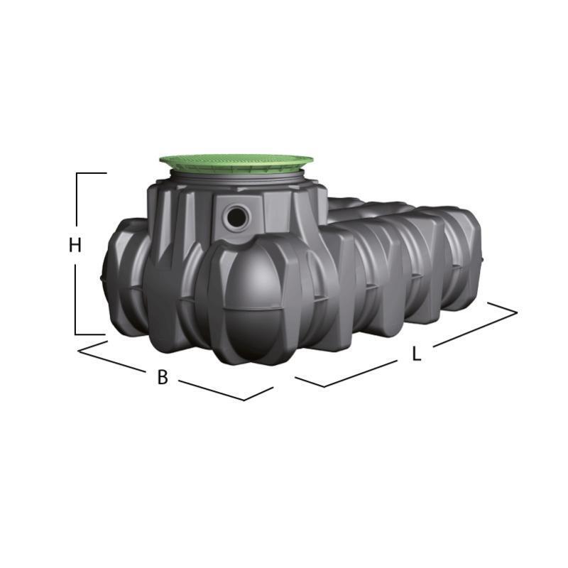 Graf Flachtank Platin-Paket Haus-Professionell Begehbar 5000 L Regenwassertank