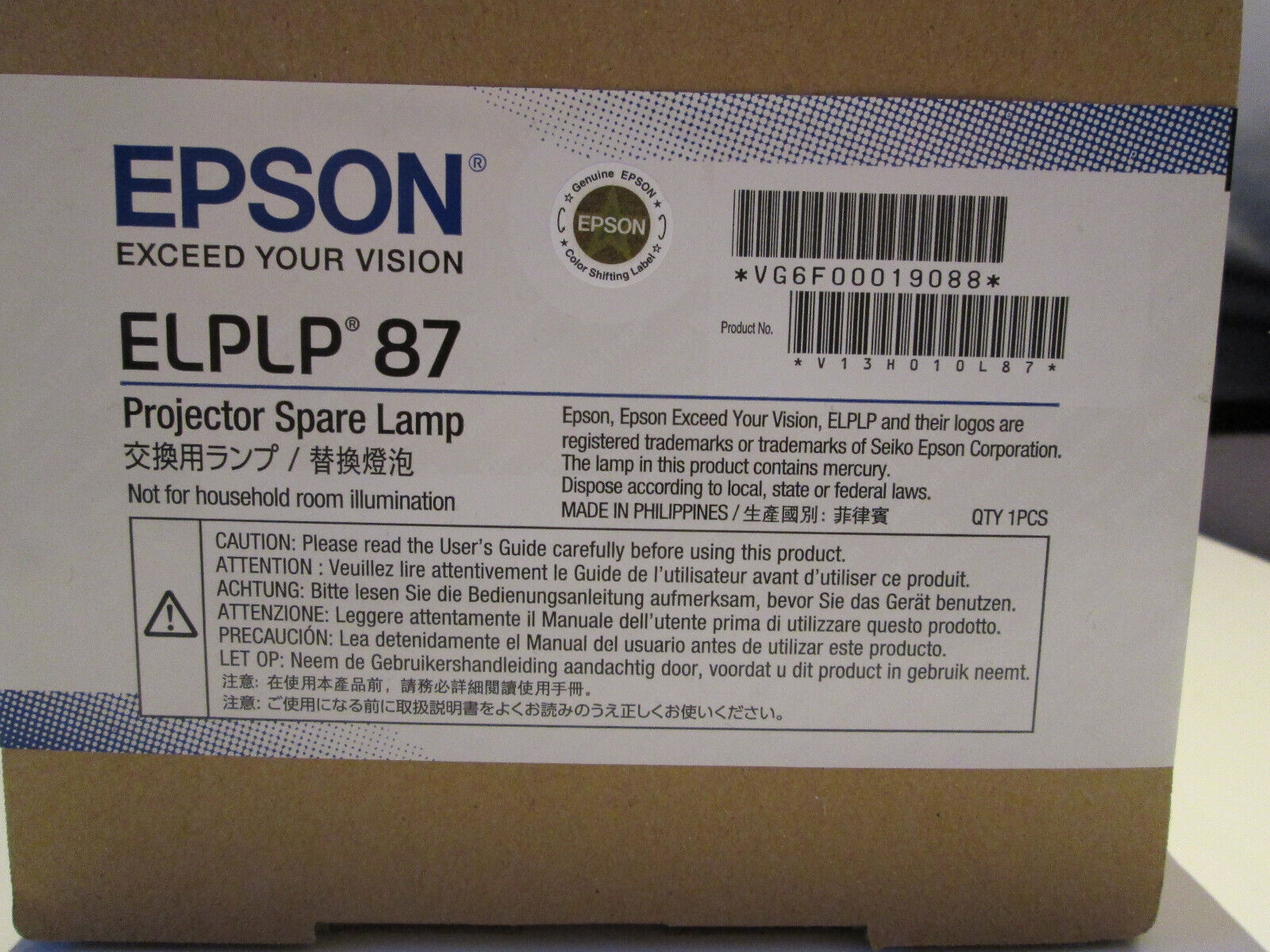 Beamerlampe Epson Elplp 87 Neu In Ungeöffneter Originalverpackung