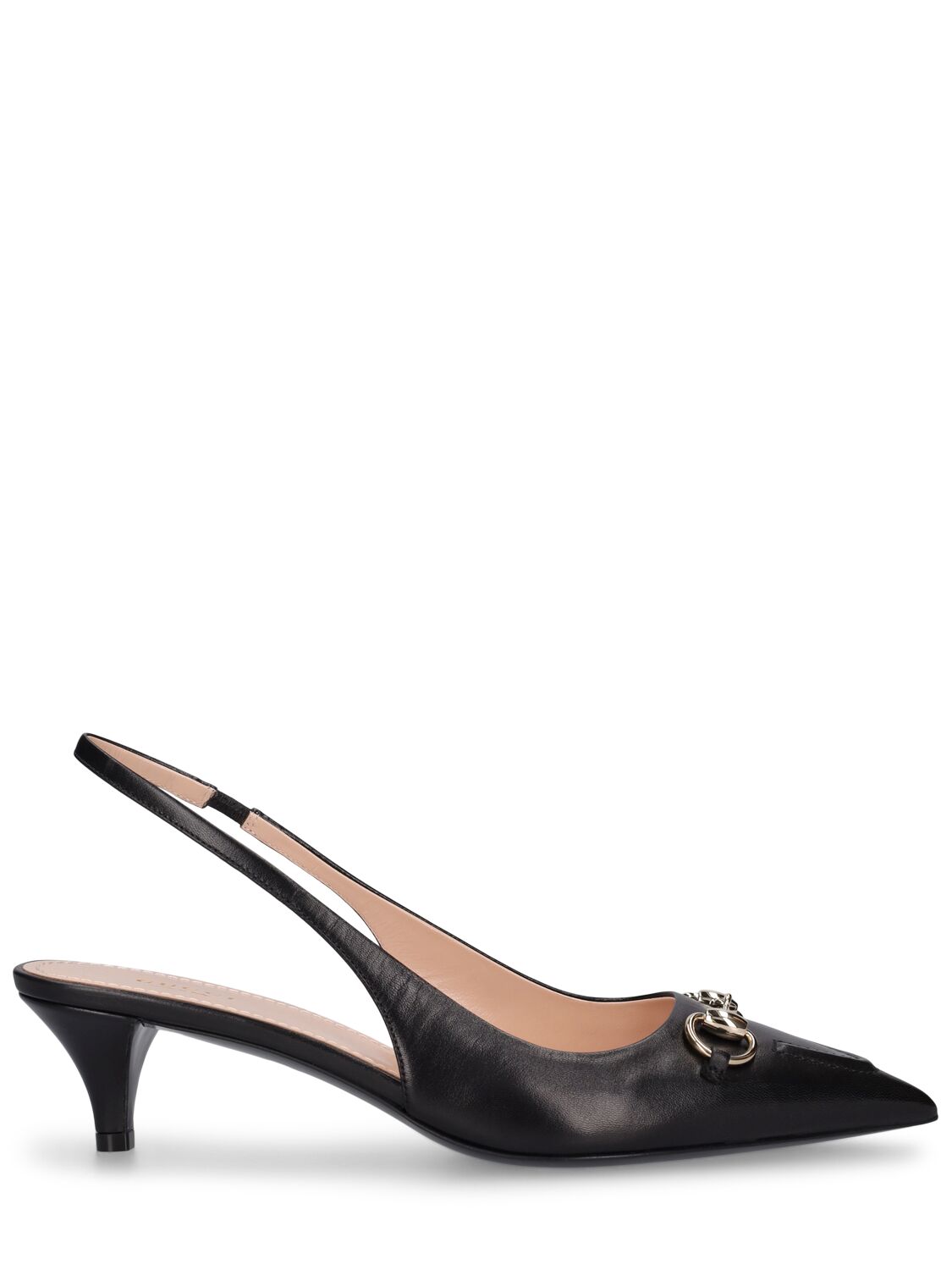 45Mm Horsebit Leather Slingback Pumps