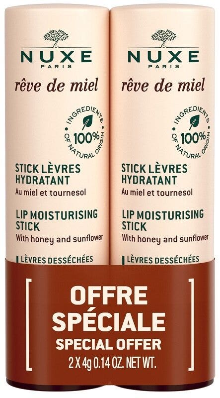 Nuxe Rêve De Miel Stick Labbra Idratante Bipack 2x4g