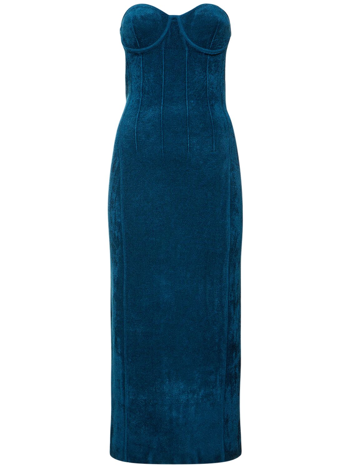 Vestito Midi In Maglia Di Velluto