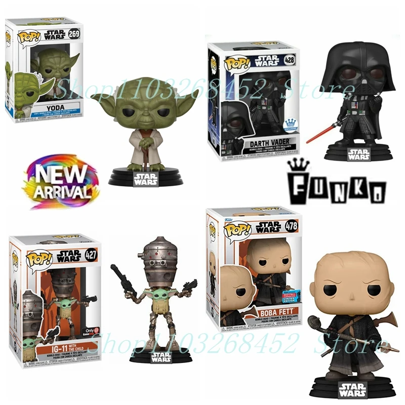 Nuovo Funko Pop Yoda #269 Ig-11 #427 Darth Vader #428 Boba Fett #478 Giocattoli D'Azione In Vinile Per Bambole Di Figura Ornamenti Decorazione Regali