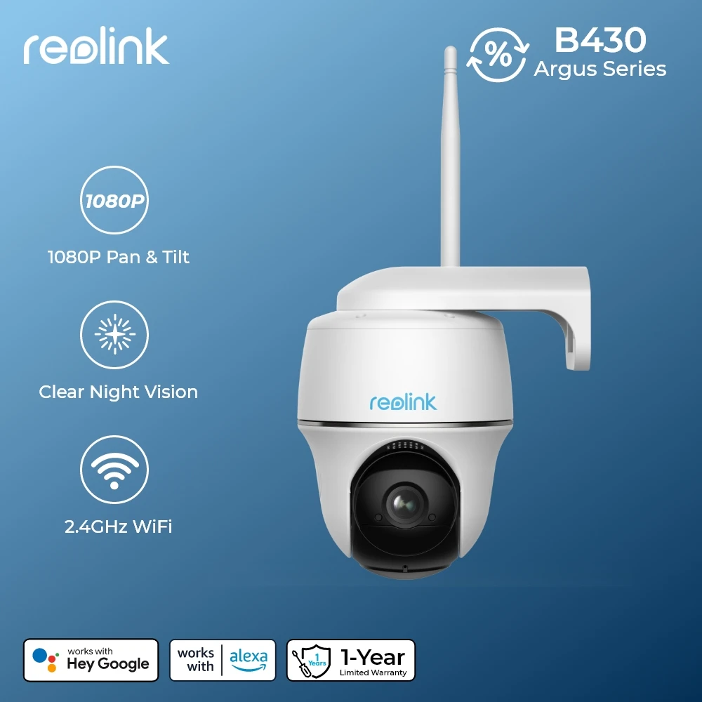 Ricondizionato Reolink Argus 2Mp Batteria Wifi Telecamera Di Sicurezza Esterna Solar Powered Ip Cam 2K Wireless Pt Telecamere Di Sorveglianza Cctv