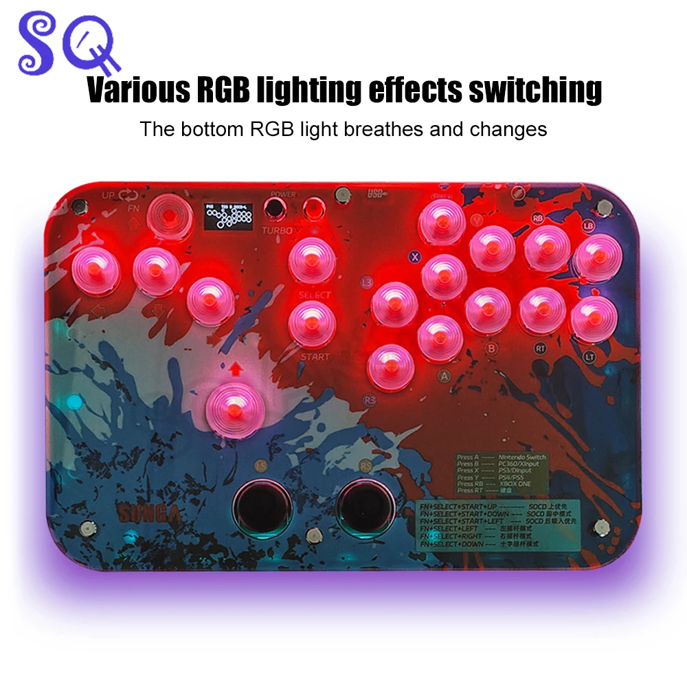Hg Tekken 8 Hitbox Dual Rockers Supporto Gioco Di Combattimento In Modalità Soce/Sodd Per Pc/Steam/Steam Deck/Ps3/Ps4/Ps5/Android/Switch