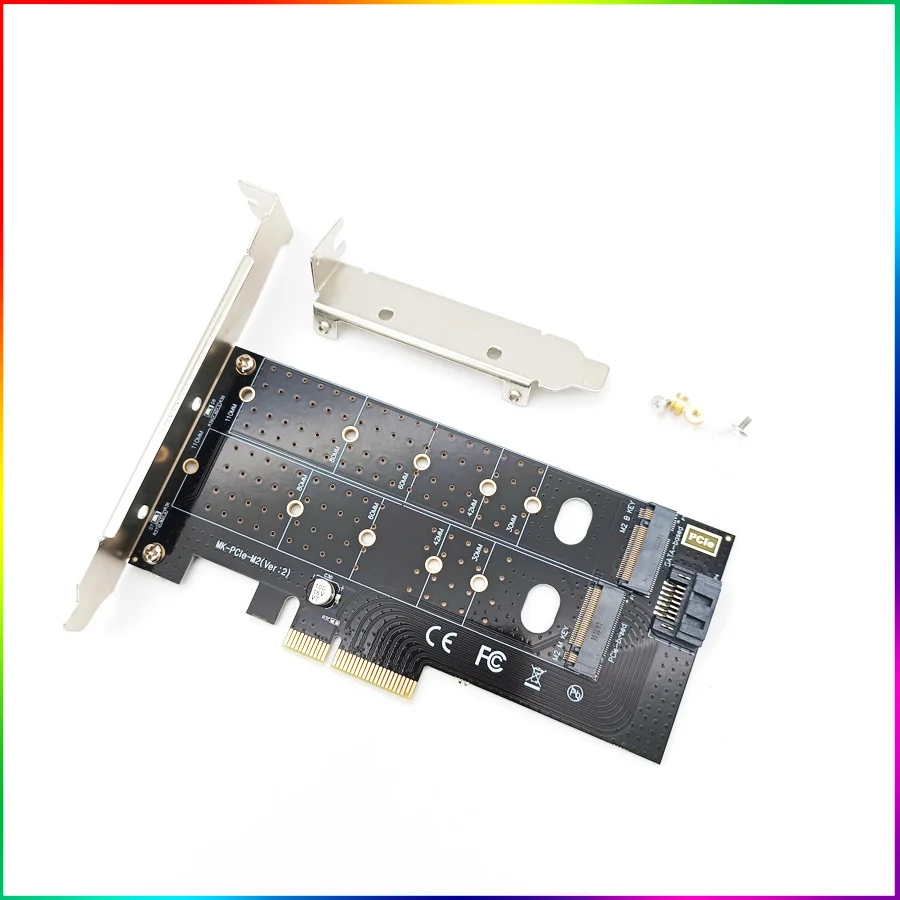 Dual M. 2 Pcie & Sata Adapter Card With Low Profile Bracket Support Windows Xp