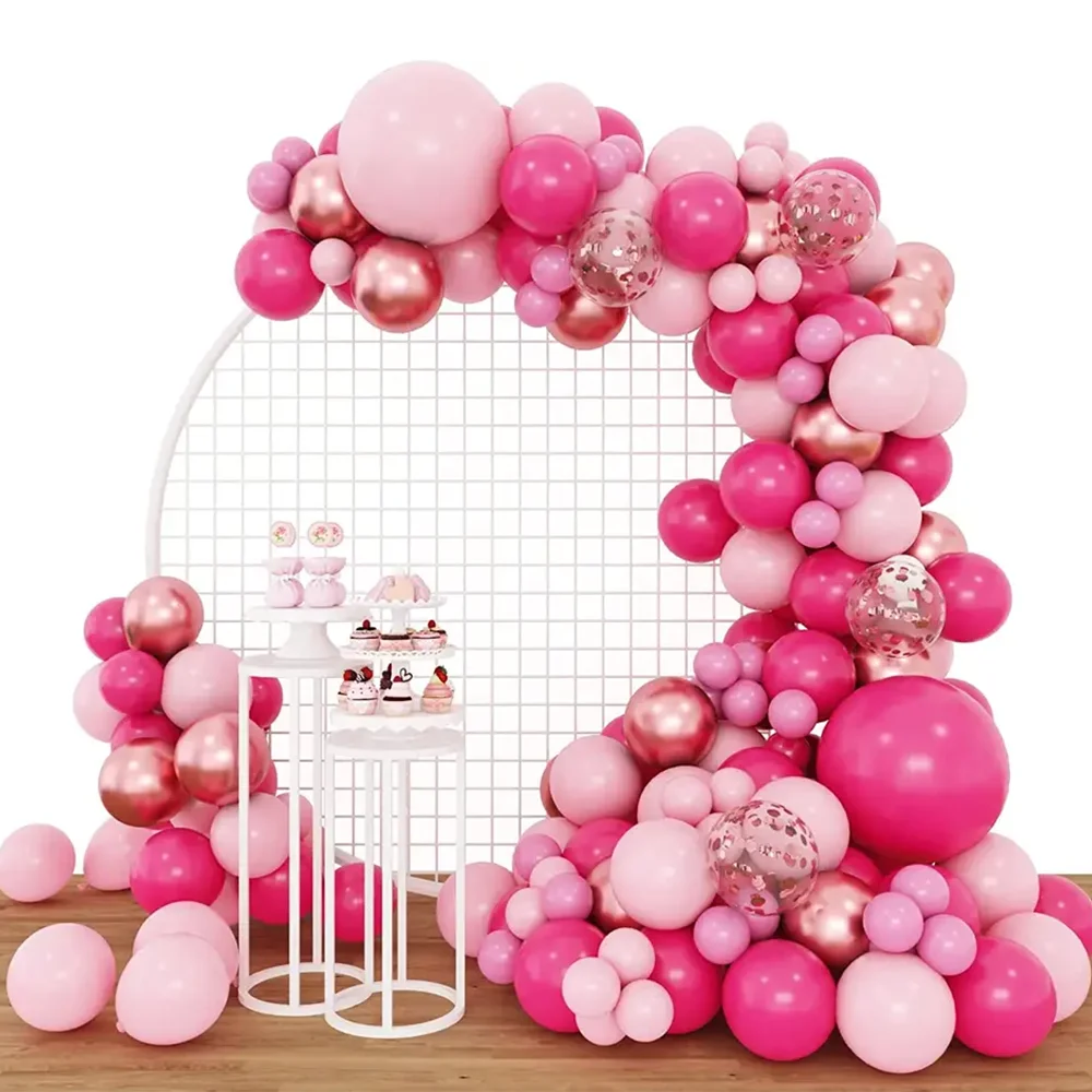 160 Pz Rosa Rosa Rosso Rosa Oro Rosa Palloncino Ghirlanda Arco Kit Compleanno Doccia Principessa Festa A Tema Palloncini Decorazioni