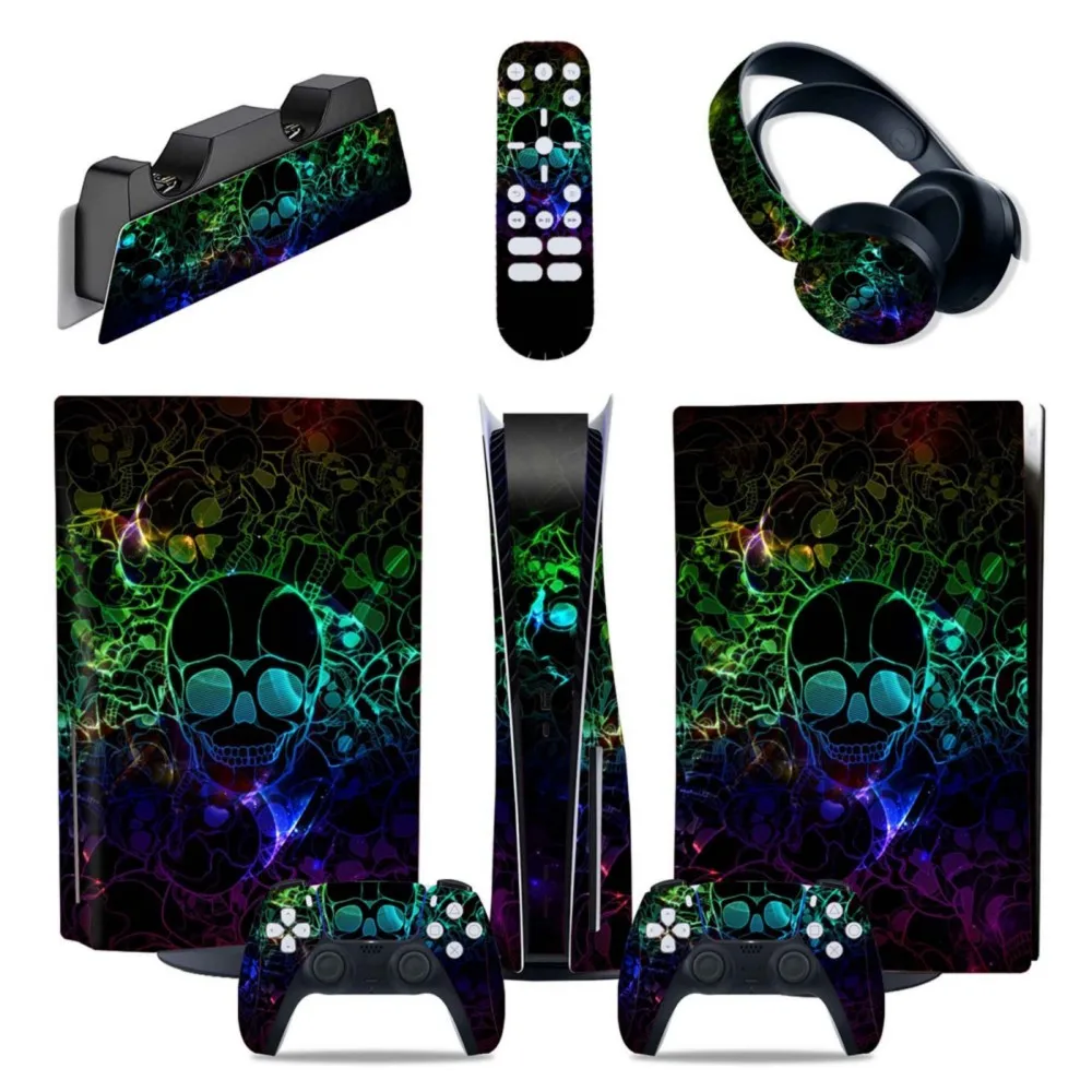 Per Ps5 Console Disc Versione 5 In 1 Skin Autocollants Adesivi Ps5 Compatibili Con Console Ps5 Control Pegatina Ps5 Accessori