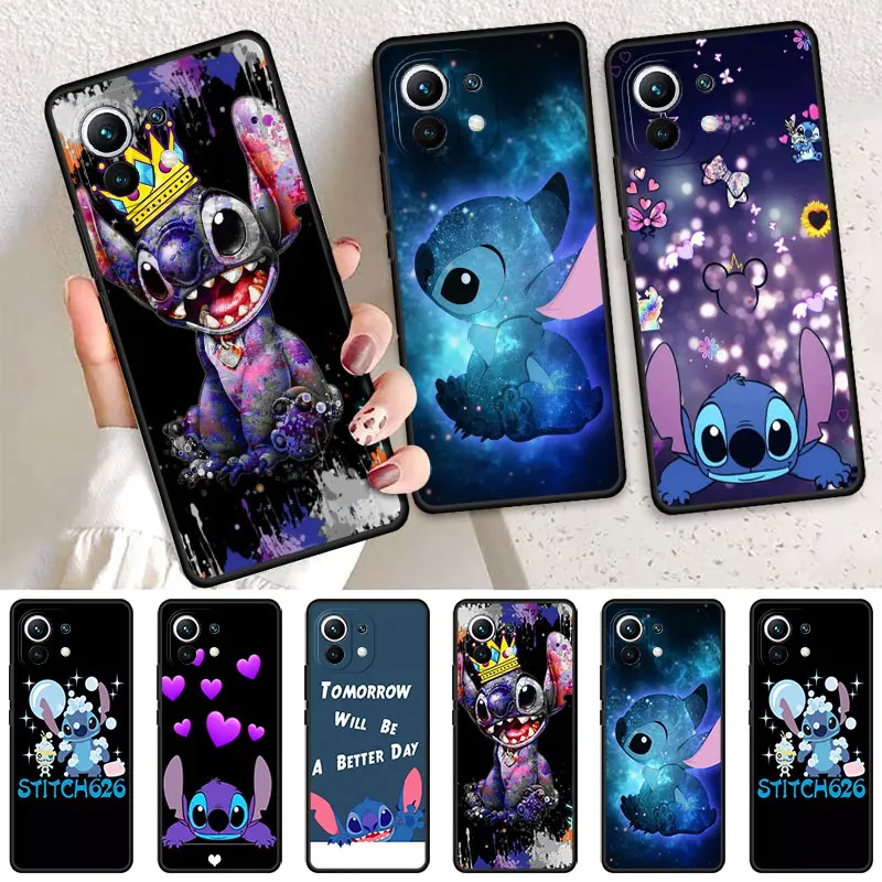 Custodia In Silicone Per Xiaomi Mi 12 Lite 13 Ultra 9T Note 10 Pro 11 K40S A2 10T Pro 9 Soft Black Cover Spazio Esterno Baby Stitch