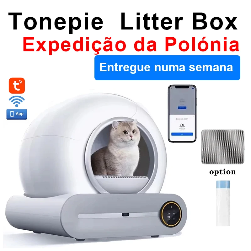 Nessuna Tassa Nei Paesi Dell'Ue Lettiera Per Gatti Tonepie Autopulente Controllo Automatico Dell'App Inglese Arenero Letiera Autopulente Gatto