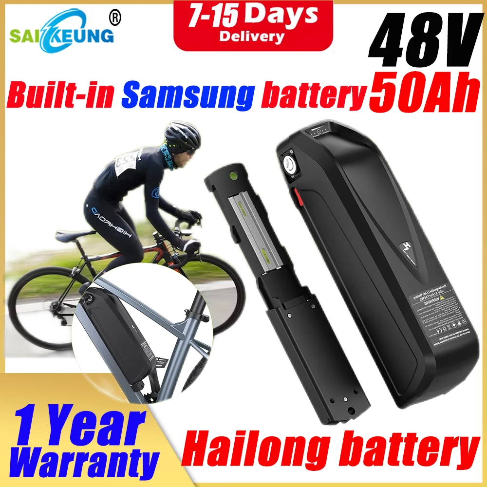 Hailong 48V Batterie Velo Electrique 20 24 40 50 60 Ah Batteria Bici Elettrica Ebike 30Ah 48V 2000W Batteria Al Litio Con Caricabatterie