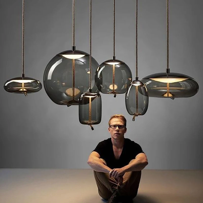 Lampada A Sospensione In Vetro Brokis Knot Lampada A Sospensione Comodino Nordic Luminaria Deco Design Kitchen Island Light Lampadario Scandinavo